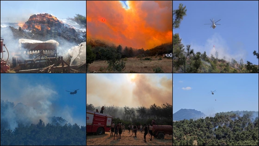 Çeşitli bölgelerde çıkan orman yangınlarına müdahaleler devam ediyor